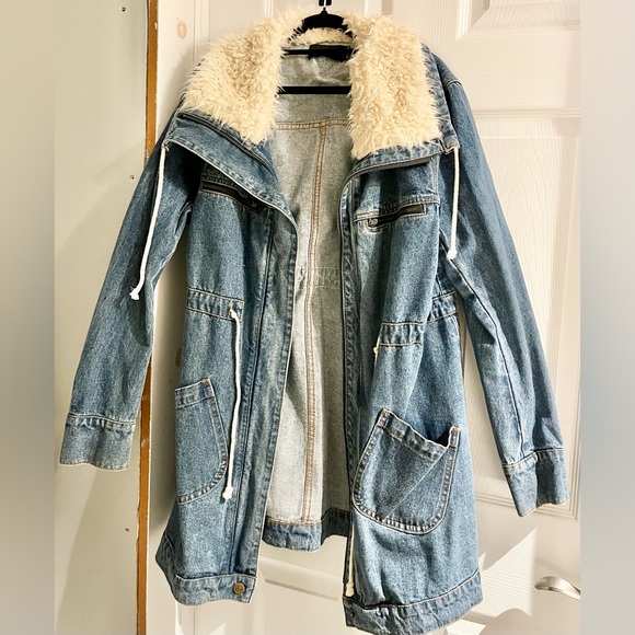 MINKPINK Jackets & Blazers - Denim Jacket with Fur Collar by MINKPINK